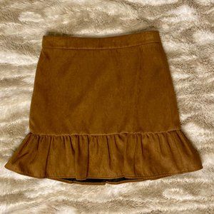 J. Crew Factory Camel Ruffle Hem Skirt
